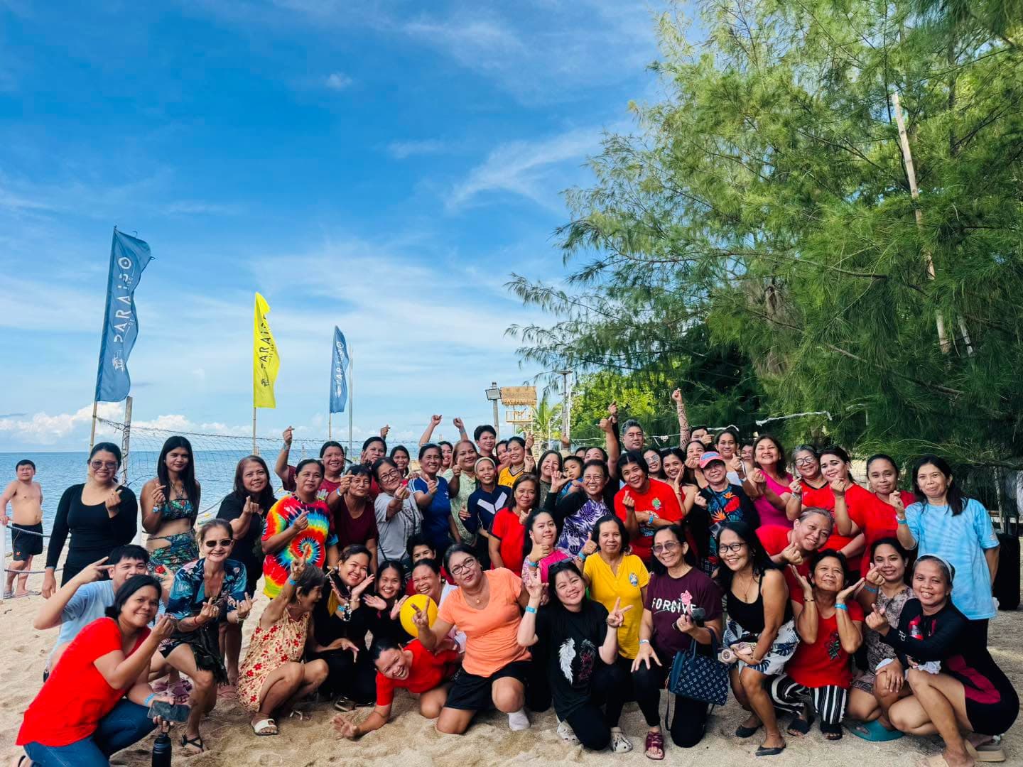 Group activities by the beach